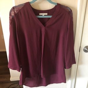 41 Hawthorn 3/4 sleeved Burgundy Shirt